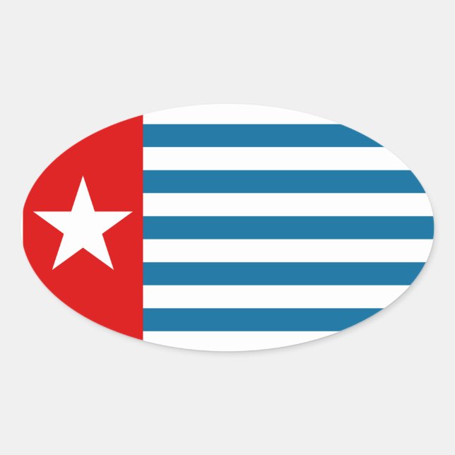 väster papua ovalt klistermärke (Framsida)