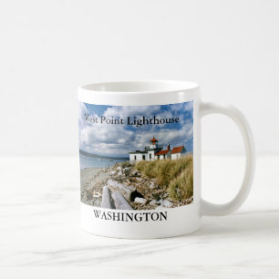 Väster pekar fyren, den Washington muggen Kaffemugg