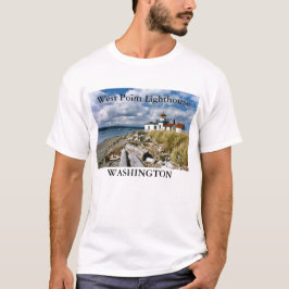 Väster pekar fyren, den Washington T-tröja Tee Shirt