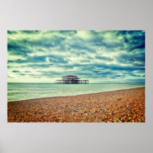 VÄSTER PIER - BRIGHTON & HOVE, ÖSTER SUSSEX POSTER