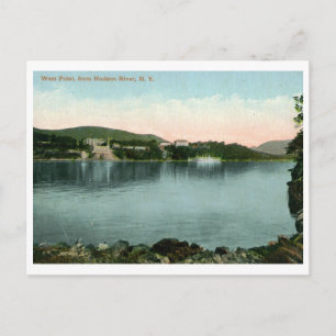 Väster Point från Hudson River, NY Vintage Vykort