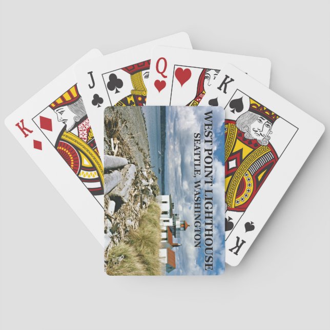 Väster Point fyr, Seattle Washington Casinokort (Baksidan)