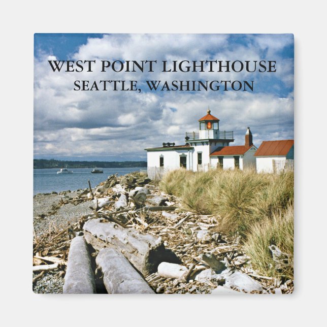 Väster Point Lighthouse, Washington Magnet (Framsidan)