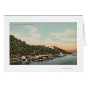 Väster Point, NY - View of Harbour on Hudson River Hälsningskort