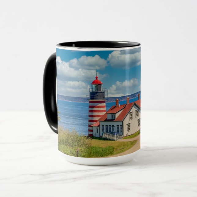 Väster Quoddy Head Lighthouse, Lubec, Maine Mugg (Framsida vänster)