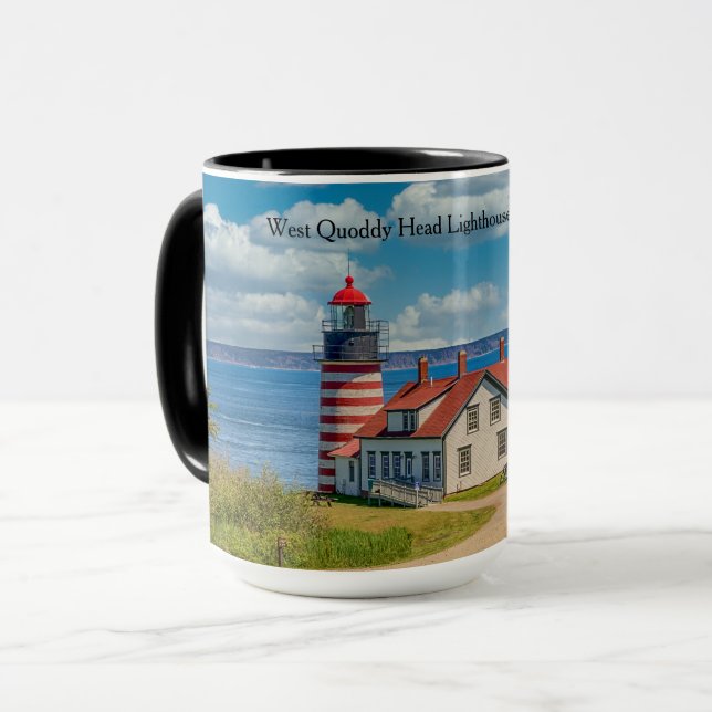Väster Quoddy Head Lighthouse, Lubec, Maine Mugg (Framsida vänster)