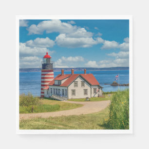 Väster Quoddy Head Lighthouse, Lubec, Maine Pappersservett
