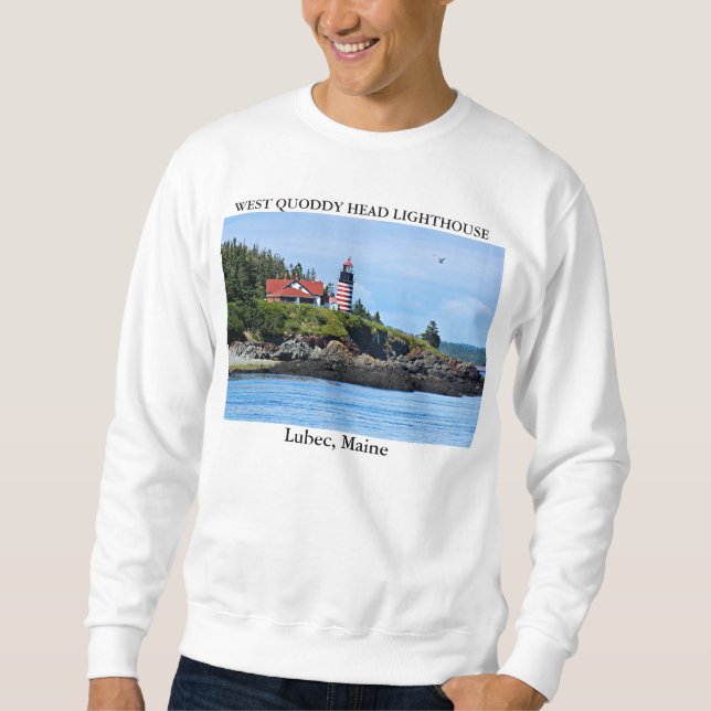 Väster Quoddy Head Lighthouse, Lubec Maine Sweatshirt (Framsida)