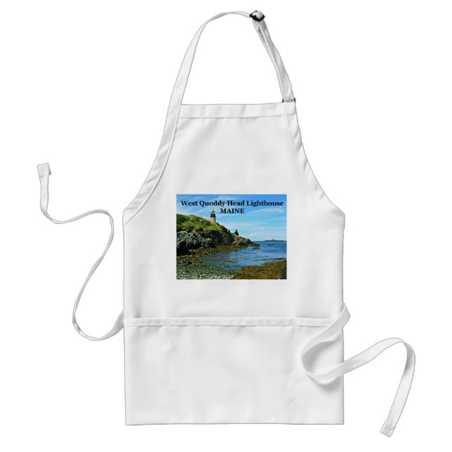 Väster Quoddy Head Lighthouse, Maine Apron Förkläde (Framsidan)