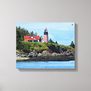 Väster Quoddy Head Lighthouse, Maine Canvastryck