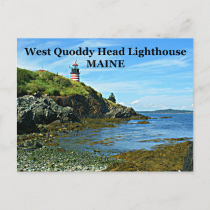 Väster Quoddy Head Lighthouse, Maine Postcard Vykort