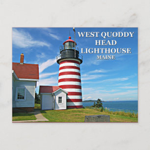 Väster Quoddy Head Lighthouse, Maine Postcard Vykort