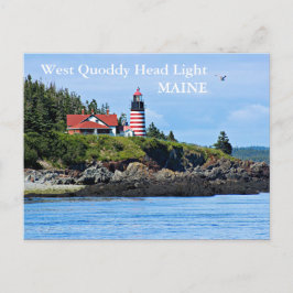 Väster Quoddy Head Lighthouse, Maine Postcard Vykort