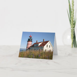 Väster Quoddy Maine Lighthouse Tack Kort