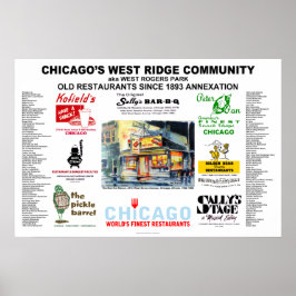 Väster Ridge Chicago Restaurants ALL SIZES Poster