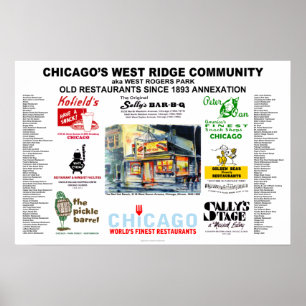 Väster Ridge Chicago Restaurants ALL SIZES Poster