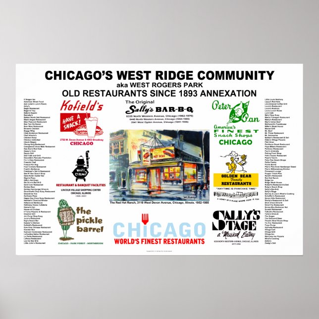 Väster Ridge Chicago Restaurants ALL SIZES Poster (Framsidan)