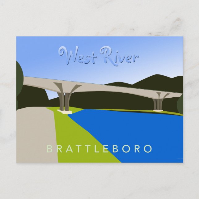 Väster River Brattleboro Postcard Vykort (Framsida)