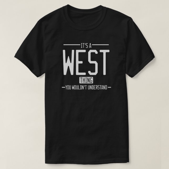 Väster roligt efternamn t shirt (Design framsida)