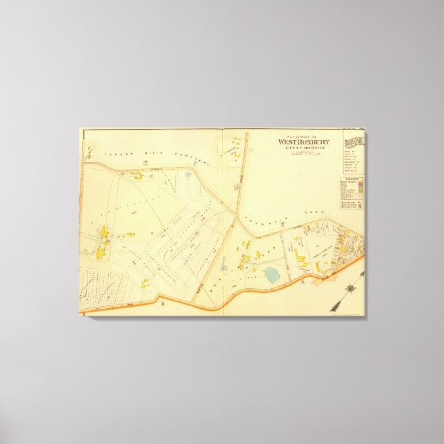 Väster Roxbury, Massachusetts 4 Canvastryck (Framsida)