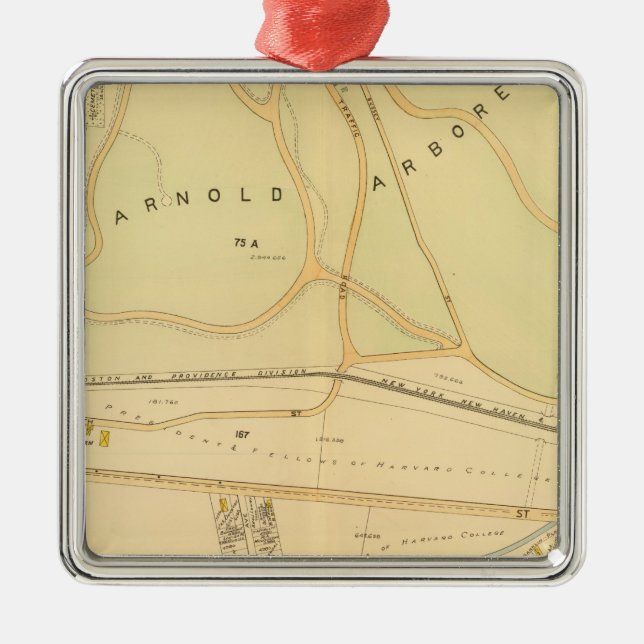 Väster Roxbury, Massachusetts 4 Julgransprydnad Metall (Framsidan)