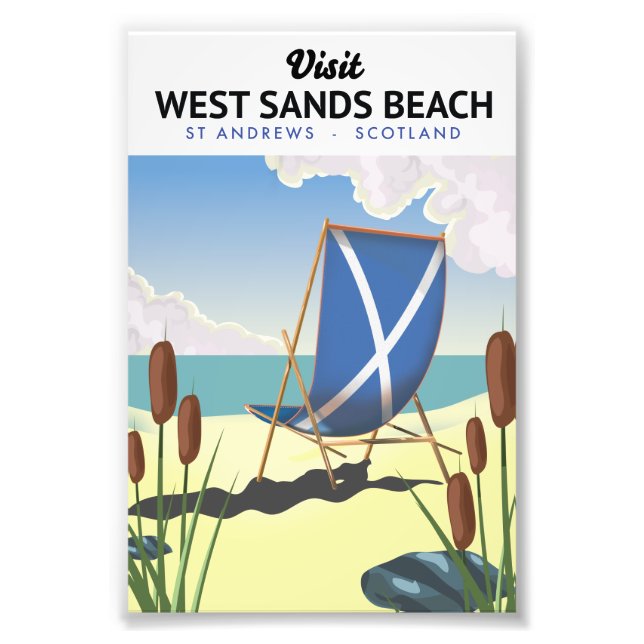 Väster Sands Beach, St Andrews Scotland Fototryck (Framsidan)