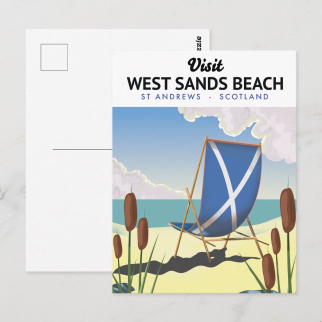 Väster Sands Beach, St Andrews Scotland Vykort (Fram/baksida)