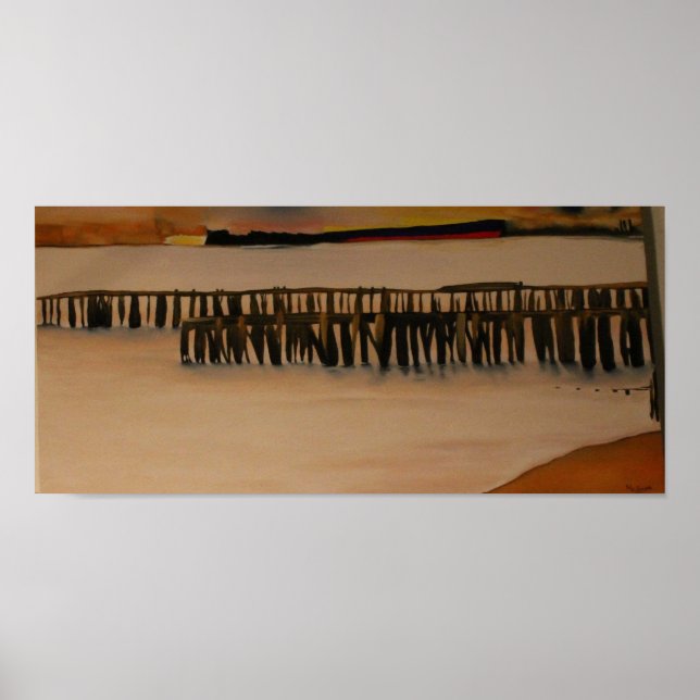 Väster Seattle Piers View Downtown Seattle Fraktas Poster (Framsidan)