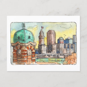 Väster Side Market Torn Cleveland Postcard Vykort