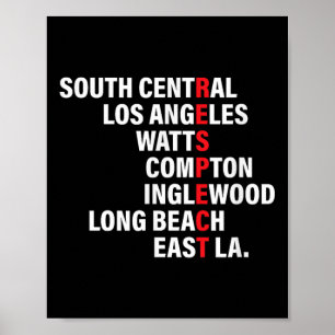 Väster Side Respect Los Angeles Watts Compton Long Poster