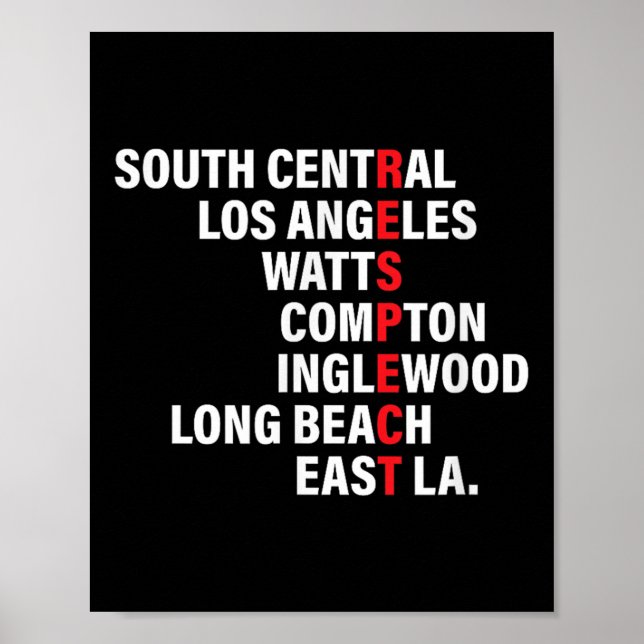 Väster Side Respect Los Angeles Watts Compton Long Poster (Framsidan)