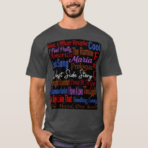 Väster Side Story Sång Titles T Shirt