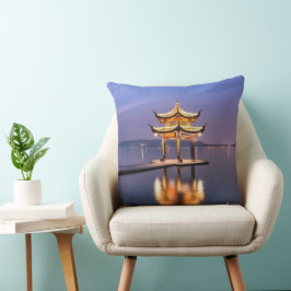 Väster, Sjö, Hangzhou, Kina, Dekorativ kudde