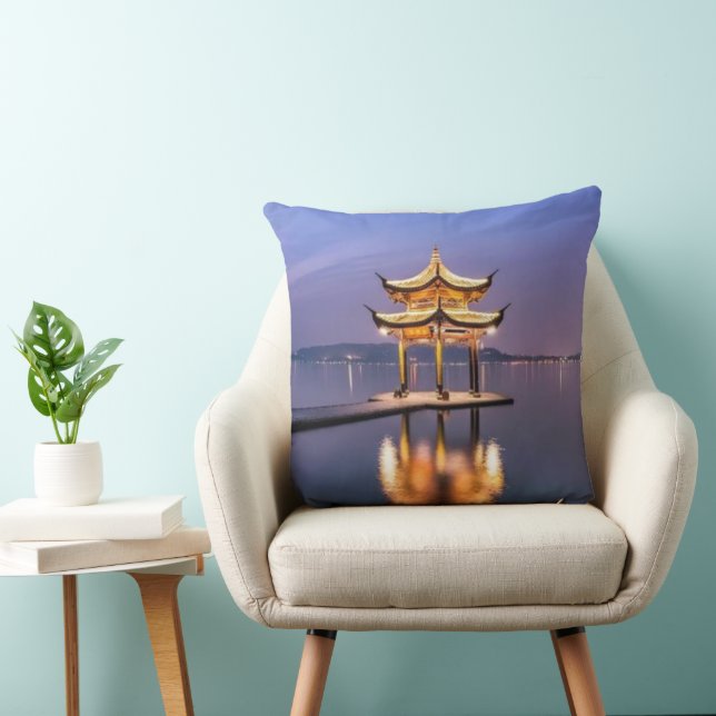 Väster, Sjö, Hangzhou, Kina, Dekorativ kudde (Stol)