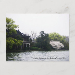 Väster, Sjö, Hangzhou, Zhejiang, China Vykort