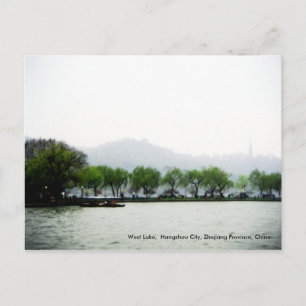 Väster, Sjö, Hangzhou, Zhejiang, China Vykort