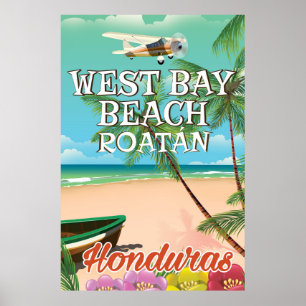 Väster skäller stranden, Roatán som Honduras re Poster