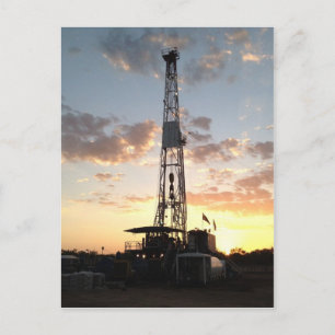 Väster Texas Drilling Rig Vykort