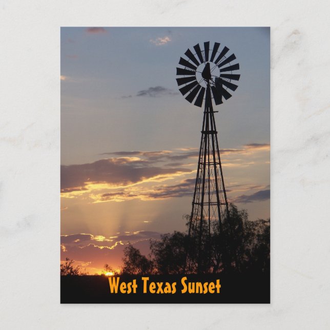 Väster Texas Sunset Vykort (Framsida)