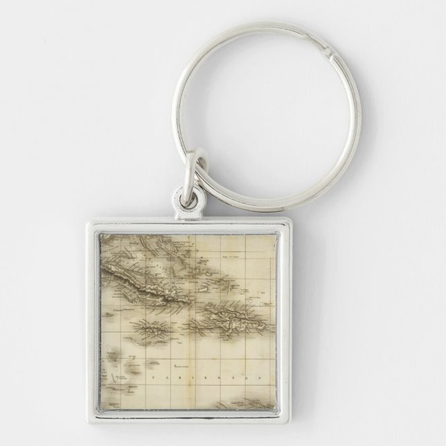 Väster Underavsnitt 13 Fyrkantig Silverfärgad Nyckelring (Framsidan)