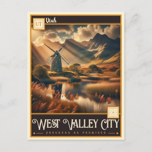 Väster Valley City, Utah | VINTAGE Vykort (Framsida)