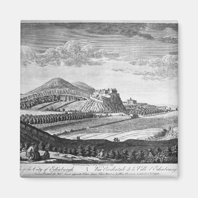 Väster View of the City of Edinburgh, 1753 Magnet (Framsidan)