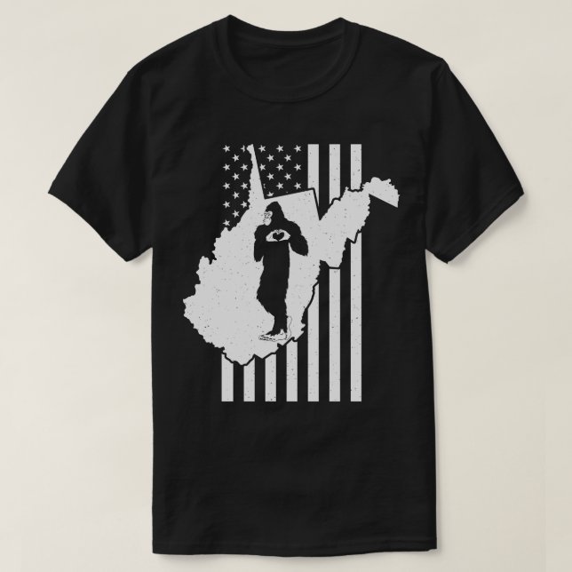 Väster Virginia American Flagga T Shirt (Design framsida)
