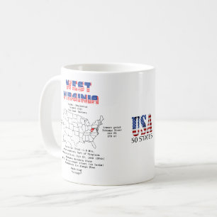 Väster Virginia American State på en karta Kaffemugg