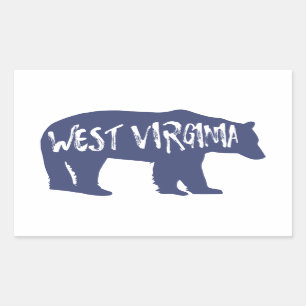 Väster Virginia Bear Rektangulärt Klistermärke