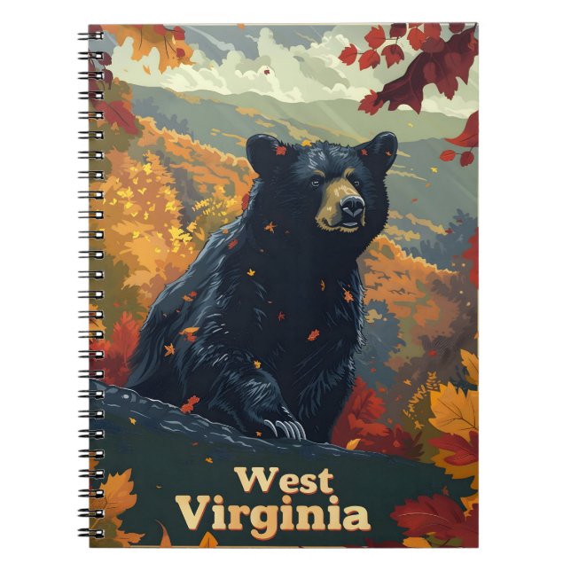 Väster Virginia Black Bear Anteckningsbok (Framsidan)