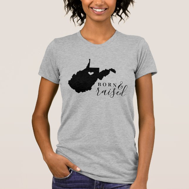 Väster Virginia Born och Raise State Tee Shirt (Framsida)