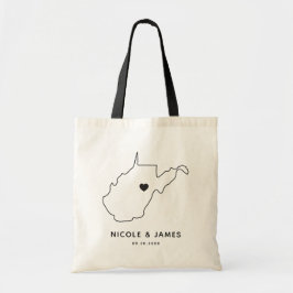 Väster Virginia Bröllop Welcome Bag Tote, Black Ka Tygkasse
