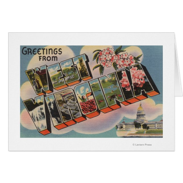 Väster Virginia (Capital Byggnad) Hälsningskort (Framsidan Horizontal)