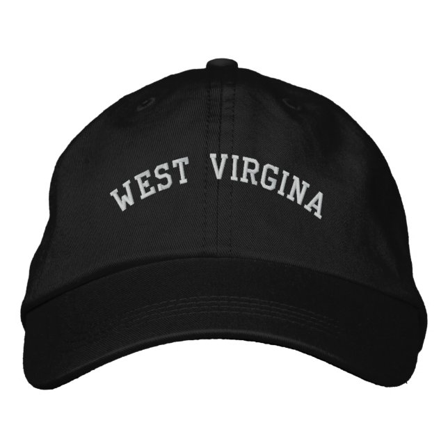 Väster Virginia Embroized Cap Stone Black/White Broderad Keps (Framsida)